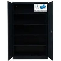 Proregal Stahlschrank BEE mit 4 lackierten Fachböden | HxBxT 195x120x42cm | Anthrazit-Anthrazit | Werkstattschrank Werkzeugschrank Aktenschrank