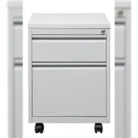 Proregal Rollcontainer Fox | 1 Schublade & 1 Hängeschub | Schwanenhalsgriff | HxBxT 62x46x79 cm | Holzabdeckplatte | Grau