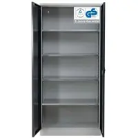 Proregal Stahlschrank BEE mit 9 verzinkten Fachböden | HxBxT 195x92x60cm | Grau-Anthrazit | Werkstattschrank Werkzeugschrank Aktenschrank