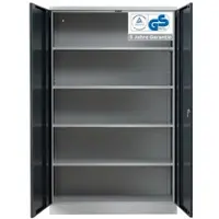 Proregal Stahlschrank BEE mit 6 lackierten Fachböden | HxBxT 195x120x60cm | Grau-Anthrazit | Werkstattschrank Werkzeugschrank Aktenschrank