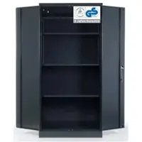Proregal Stahlschrank BEE mit 7 lackierten Fachböden | HxBxT 195x92x50cm | Anthrazit-Anthrazit | Werkstattschrank Werkzeugschrank Aktenschrank