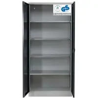 Proregal Stahlschrank BEE mit 10 lackierten Fachböden | HxBxT 195x92x60cm | Grau-Antrhazit | Werkstattschrank Werkzeugschrank Aktenschrank