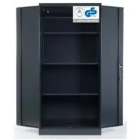 Proregal Stahlschrank BEE mit 6 verzinkten Fachböden | HxBxT 195x92x50cm | Anthrazit-Anthrazit | Werkstattschrank Werkzeugschrank Aktenschrank