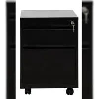 Proregal Rollcontainer Fox | 1 Schublade & 1 Hängeschub | Schwanenhalsgriff | HxBxT 62x46x79 cm | Metalldeckplatte | Schwarz