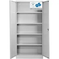 Proregal Stahlschrank Bee 5 Fachböden HxBxT 195 x 92 x 50 cm Verzinktes & Verstärktes Fachbodenmaterial Grau & Grau