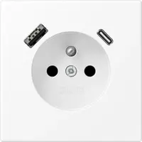 JUNG LS1520F-15CAWWM Steckdose Frz/Belg mit USB Typ AC