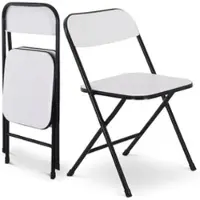 Raburg Klappstuhl 2er-Set, klappbarer Gästestuhl, Klappstühle mit Kunststoff, für Indoor und Outdoor, Weiß/Schwarz, Jonas