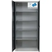 Proregal Stahlschrank BEE mit 8 lackierten Fachböden | HxBxT 195x92x50cm | Grau-Anthrazit | Werkstattschrank Werkzeugschrank Aktenschrank