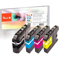Peach Spar Pack Tintenpatronen kompatibel zu LC-125XL, LC-127XL, Schwarz, Cyan, Magenta, Gelb, 34 ml, 45 ml, Multipack
