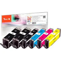Peach PI100-188, Hohe (XL-) Ausbeute, Schwarz, Cyan, Magenta, Foto schwarz, Gelb, 22 ml, 11 ml, 6 Stück(e), Multipack