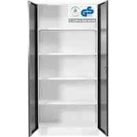 Proregal Stahlschrank Bee 6 Fachböden HxBxT 195 x 92 x 42 cm Pulverbeschichtetes Fachbodenmaterial Weiß & Anthrazit
