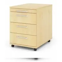 Proregal Rollcontainer Karri | Ahorn | HxBxT 59x42,8x58cm | Relinggriff | 3 Schübe | Kugelführung, Teilauszug