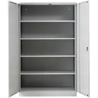 Proregal Stahlschrank BEE mit 9 verzinkten Fachböden | HxBxT 195x120x60cm | Grau-Grau | Werkstattschrank Werkzeugschrank Aktenschrank Universalschrank