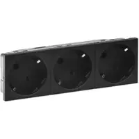 Legrand 079373L 3xSchuko Steckdose 45° erhöht Berührungsschutz Mosaic schwarz
