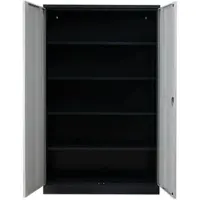 Proregal Stahlschrank BEE mit 10 lackierten Fachböden | HxBxT 195x92x50cm | Anthrazit-Grau | Werkstattschrank Werkzeugschrank Aktenschrank