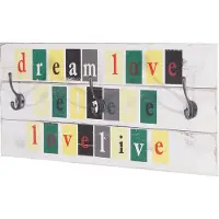 MCW Wandgarderobe Believe, Garderobe Garderobenpaneel, Shabby-Look Vintage mit 3 Haken 30x60cm