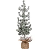 House of Seasons Künstlicher Weihnachtsbaum in Jutesack - H55 x Ø25 cm - Grün Frosted