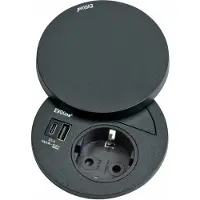 Schulte elektrotechnik EVOLine Circle80 Hide, mit Schukosteckdose, schwarz matt
