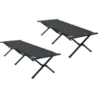 Syfax Klapp Schlafbett fürs Camping 2 pcs Schwarz 193 x 69 x 45 cm