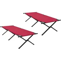 Syfax Klapp Schlafbett fürs Camping 2 pcs Rot 210 x 80 x 46 cm