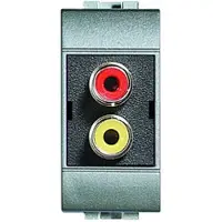 Legrand BTicino NT4269R Steckdose 2xRCA (Cinch) Lötanschluss 1M Tech