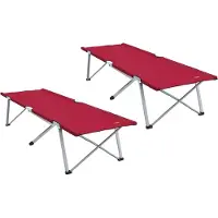 Syfax Klapp Schlafbett fürs Camping 2 pcs Rot 194 x 62,5 x 42,5 cm