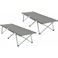 Syfax Klapp Schlafbett fürs Camping 2 pcs Grau 194 x 62,5 x 42,5 cm