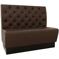 BIG Möbel Gastro Sitzbank Amsterdam | 100 cm breit | Kunstleder Braun | Chesterfield | Dinerbank