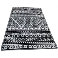 Jet-Line Outdoor Teppich Kunststoffteppich Wetterfest Modernes Design Hochwertige Qualität Keine Fussel oder Flusen Feuchtigkeitsbeständig 150x240cm in schwarz Modell: Scarlett