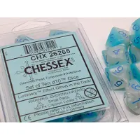 Chessex Gemini Pearl Turquoise-White/blue Luminary Set of 10 d10s