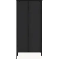 En.casa Vitrinenschrank Vinterhavn 180x80x35 cm Stahl Schwarz