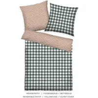 Herding Tom Tailor Flanell Bettwäsche Karo/Streifen MIG CLASSIC CHECK 70x90cm, 140x200cm - grün|rot - 70x90/140x200cm