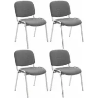 CLP 4er Set Stühle Ken Chrom Stoff I Gepolsterte Sitzfläche