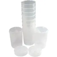 BODY PRODUCTS Medi-Inn Schnabelbecher Set 10 Unterteile + 20 Deckel 250 ml transparent