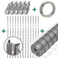 VOSS.farming 50m Classic Wildzaun Komplettset 125/13/15 + Z-Profilpfosten + Spanndraht + Drahtspanner