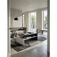 KADIMA DESIGN Wohnzimmertisch 90 x 43 x 60 cm mit Ablage Holz Schwarz / Weiß, Design Wohnzimmer Couchtisch zweiteilig mit Stauraum, Sofatisch eckig Kaffeetisch modern, Loungetisch groß & hoch