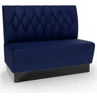 BIG Möbel Gastro Sitzbank Amsterdam | 140 cm breit | Samtstoff in Blau | Diamant | Dinerbank