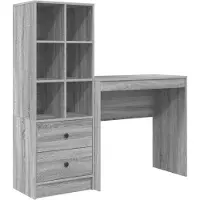 vidaXL Schreibtisch Graues Sonoma 125,5 x 40 x 127 cm 2 stk.