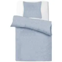 Bestlivings Micro Melange-Bettwäsche deluxe, 80x80 + 135x200cm - Blau