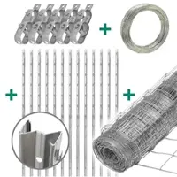 VOSS.farming 50m Premium Wildzaun Komplettset 100/8/30 + Z-Profilpfosten + Spanndraht + Drahtspanner