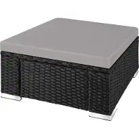 TecTake Rattan Sitzhocker Bitonto widerstandsfähig 53 x 53 x 26 cm