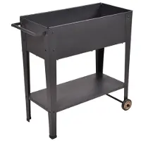 DELUKE Hochbeet METZ mobil Anthrazit Stahl | Metall-Hochbeet für Garten Balkon-Beet Gemüsebeet Kräuterbeet