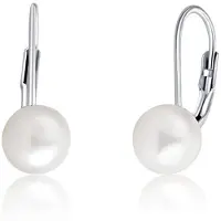 JVD Silver earrings with real pearls SVLE0476XD2P1 - Diameter: 0.7 cm