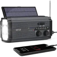 Lippa Emergency Solar Radio - Black - AM/FM - Mono - Sort