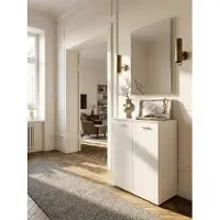 KADIMA DESIGN Kommode mit 2 Türen 71x104x35cm Mehrzweckschrank Holz Weiß, Flurschrank hell modern, Schrank klein, Anrichte Sideboard matt, Kommodenschrank Flurmöbel