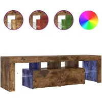 vidaXL TV-Schrank mit LED-Leuchten Räuchereiche 140x36,5x40 cm