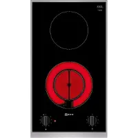 NEFF TL13FK1T8, Schwarz, Edelstahl, Integriert, 30 cm, Keramik, Glaskeramik, 2 Zone(n)