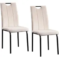 HTI Denton Stuhl aus Samt in Creme mit Cut-Out Griff, 41,5x96,5x52,5 cm