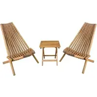Prestige Home Living Outdoor 2er Set Holzliegestuhl mit Tisch aus Akazie klappbar