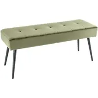 Riess Sitzbank BOUTIQUE - 100cm grün Samt schwarze Metallbeine